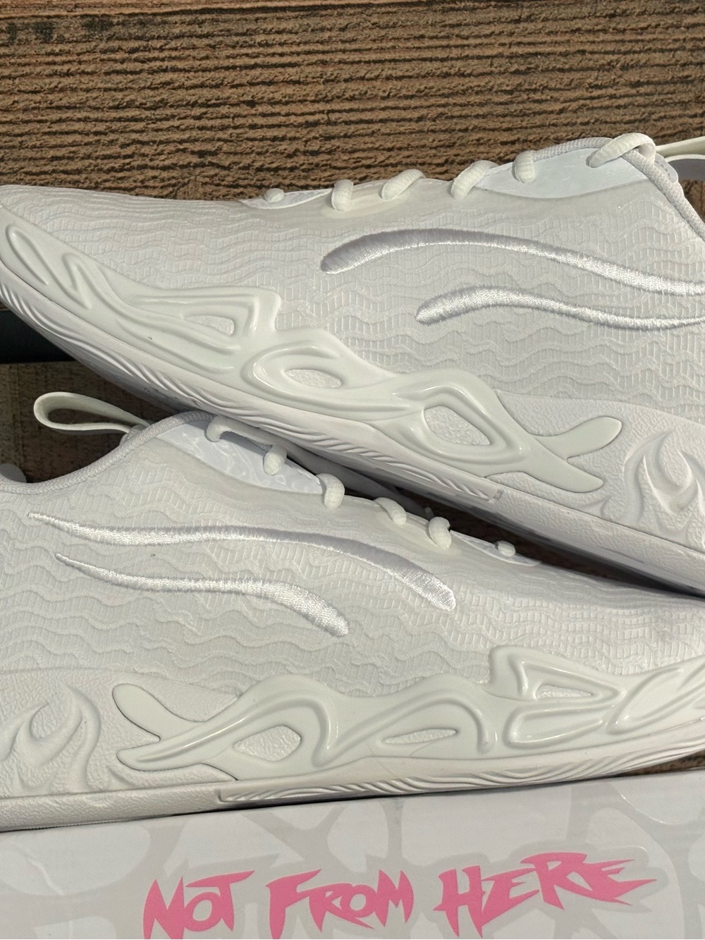 Puma basketball sneakers Melo Men's All-White Athletic Sneakers